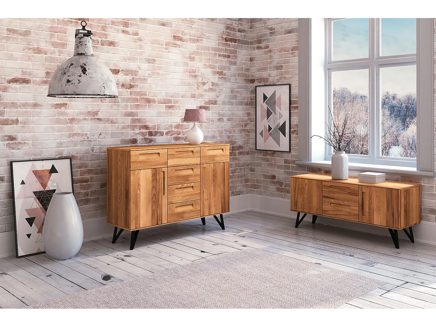 GOLO - Kommode 100% aus massivem Holz aus Kernbuche, naturgeölt