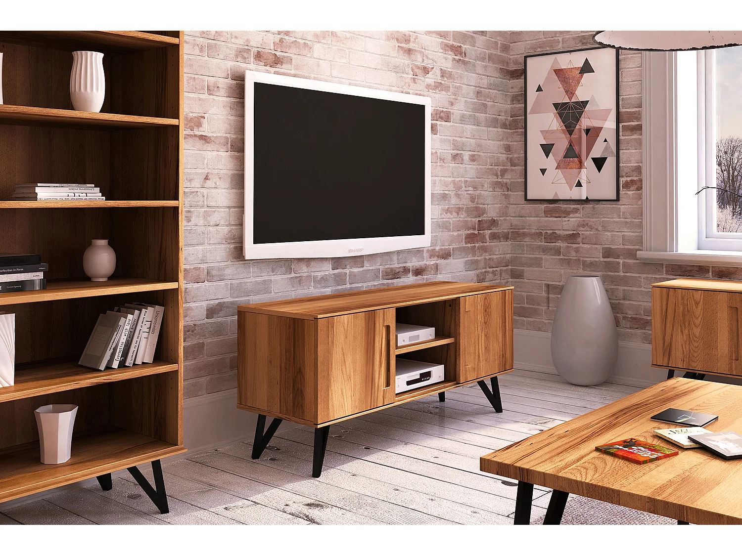 GOLO - TV-Schrank aus Kernbuche, naturgeölt