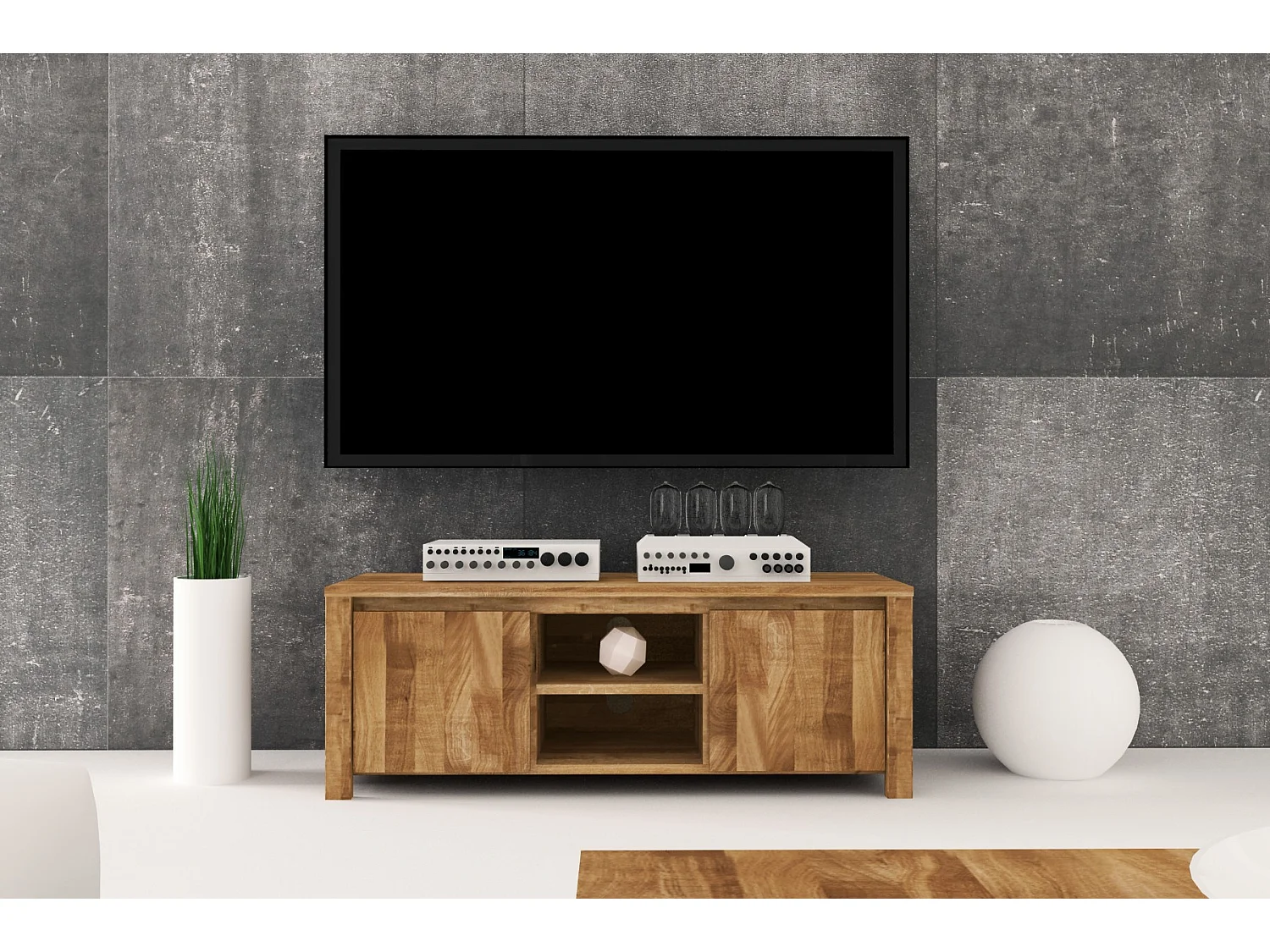 VINCI - TV-möbel aus Wildeiche, naturgeölt