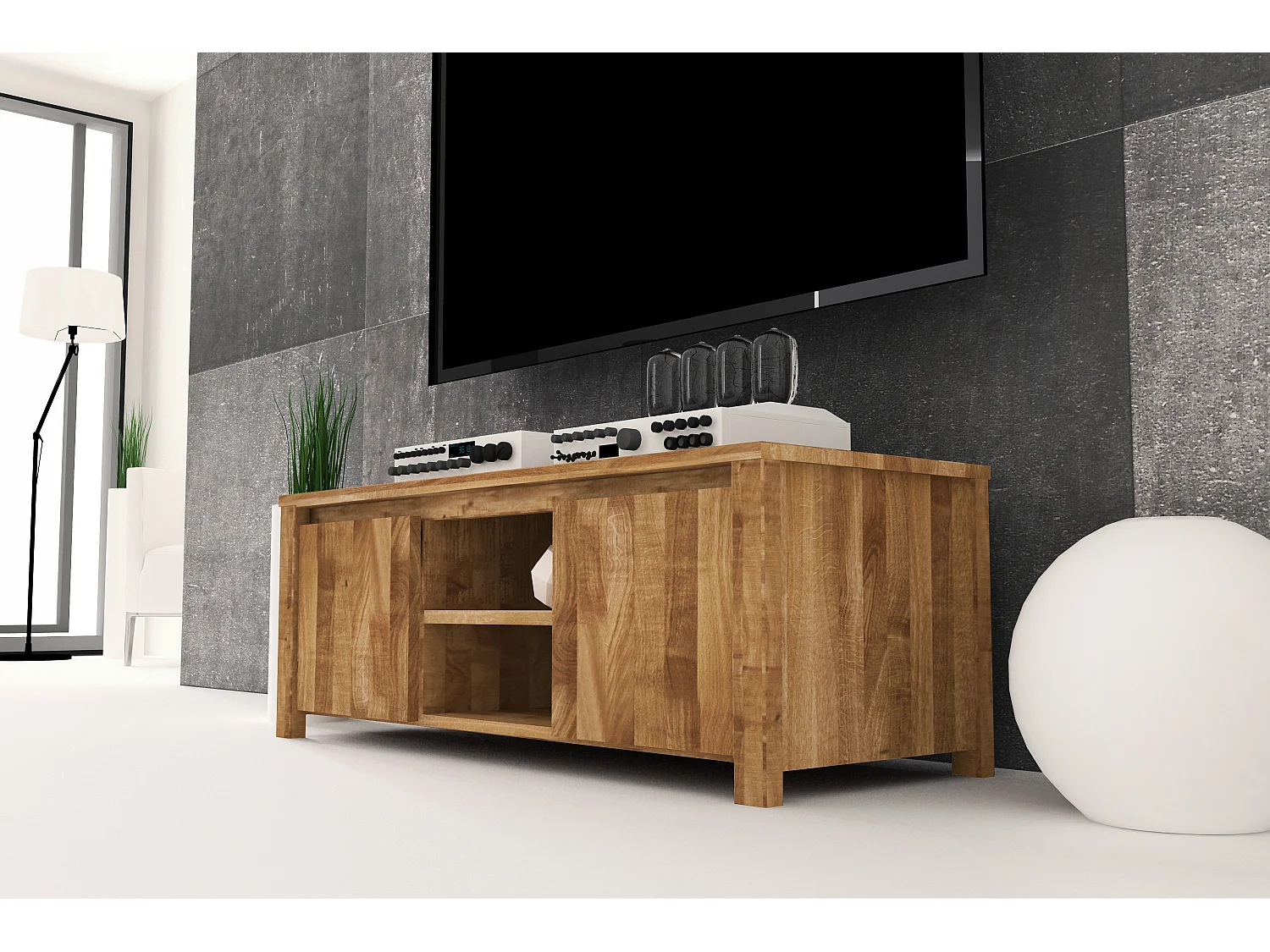VINCI - TV-möbel aus Wildeiche, naturgeölt