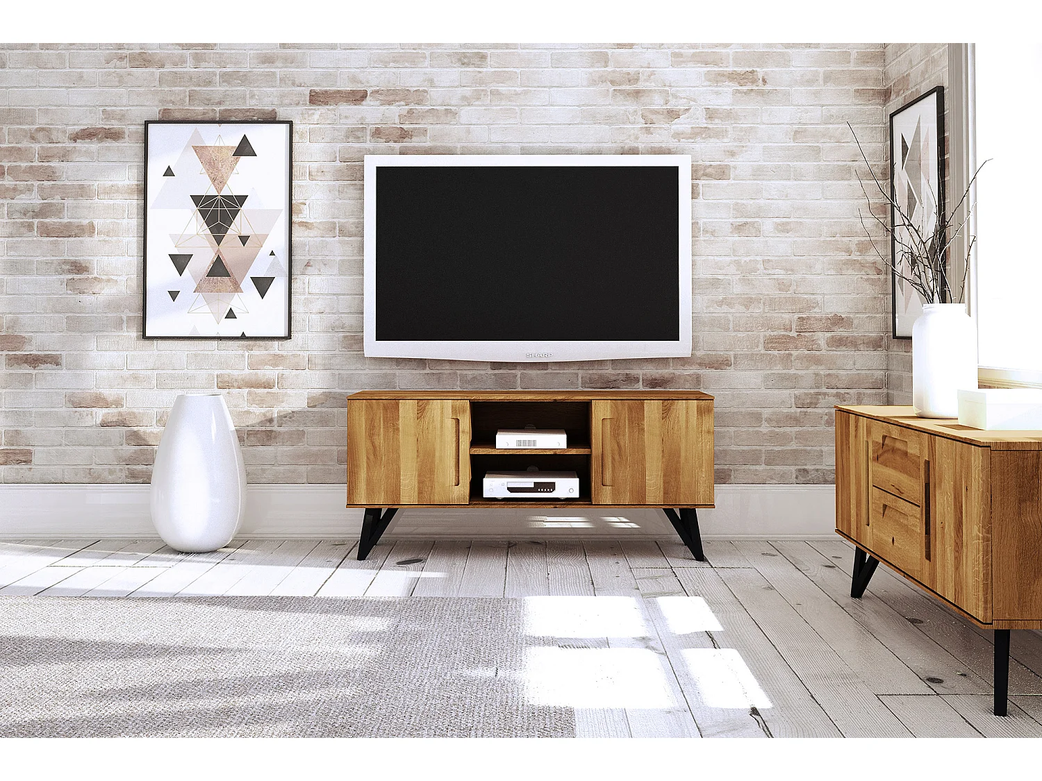 GOLO - TV-Schrank aus Wildeiche, naturgeölt