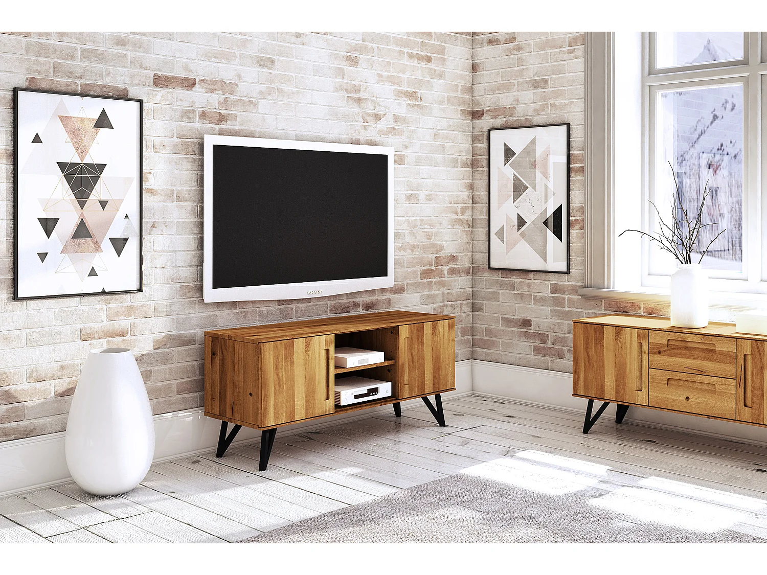 GOLO - TV-Schrank aus Wildeiche, naturgeölt