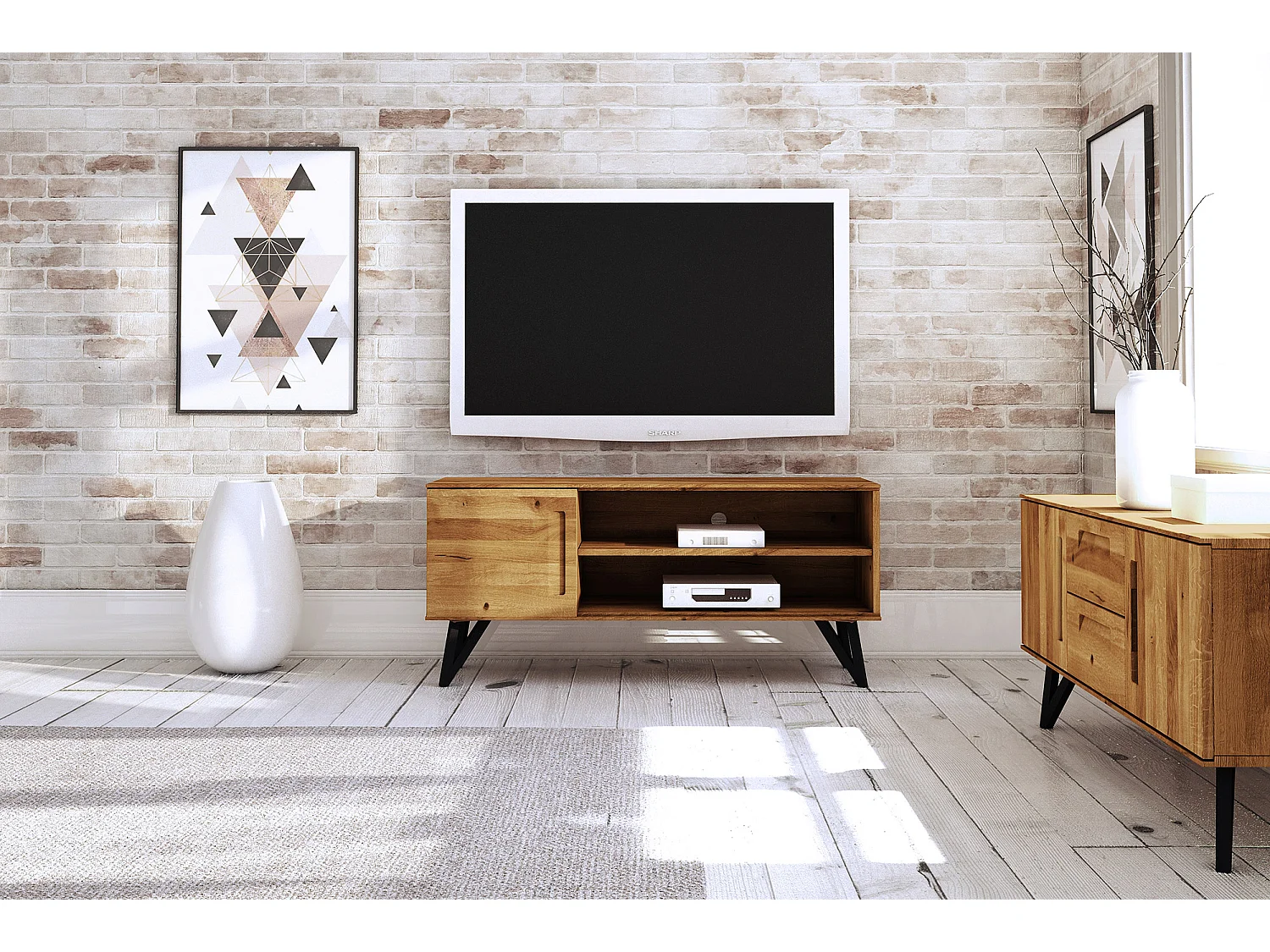 GOLO - TV-Schrank aus Wildeiche, naturgeölt