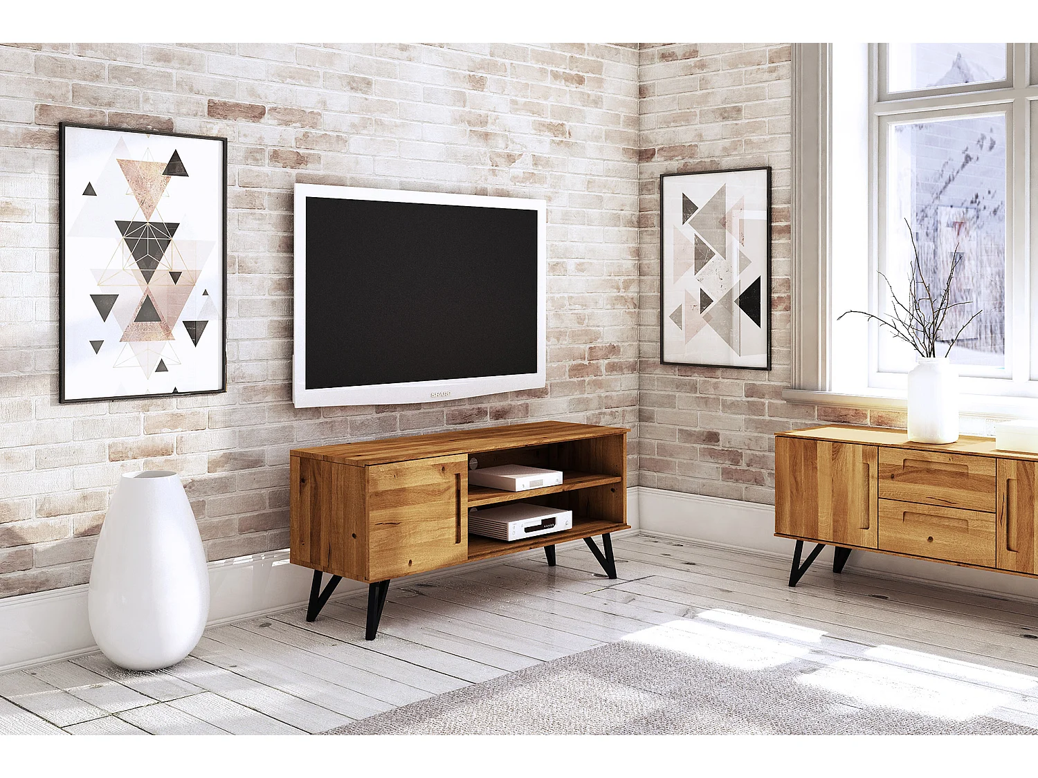 GOLO - TV-Schrank aus Wildeiche, naturgeölt