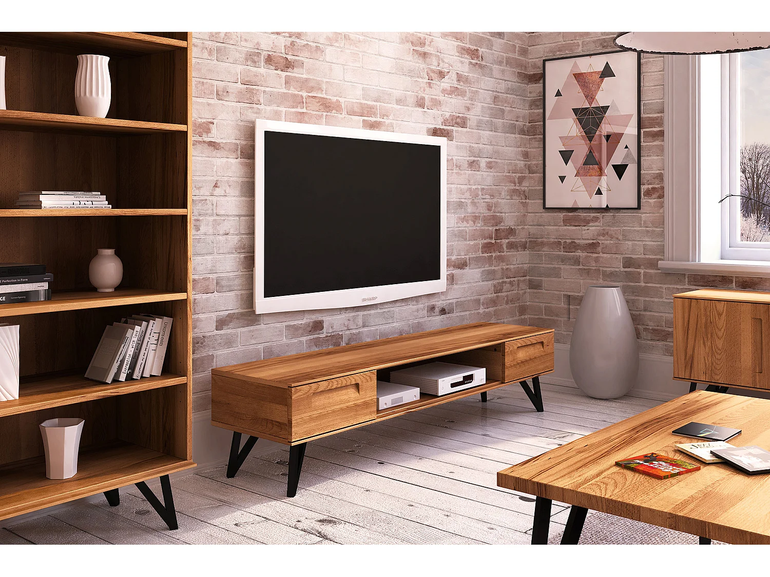 GOLO - TV-möbel aus Kernbuche, naturgeölt