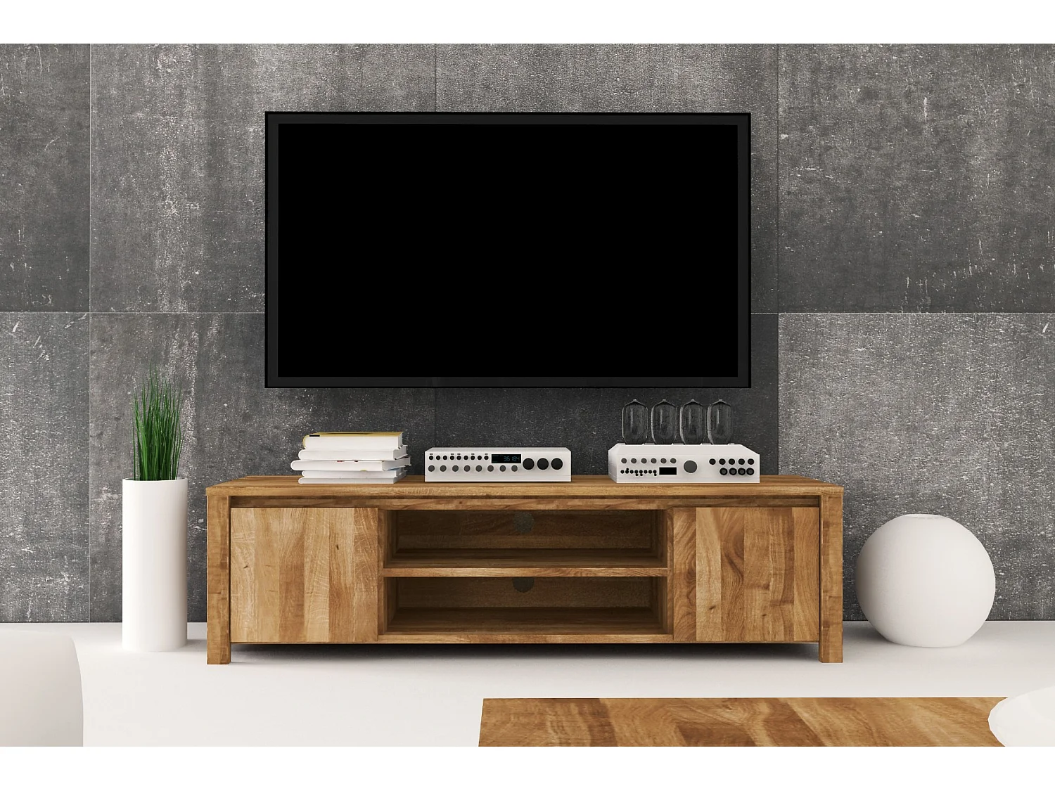 VINCI - TV-möbel aus Wildeiche, naturgeölt