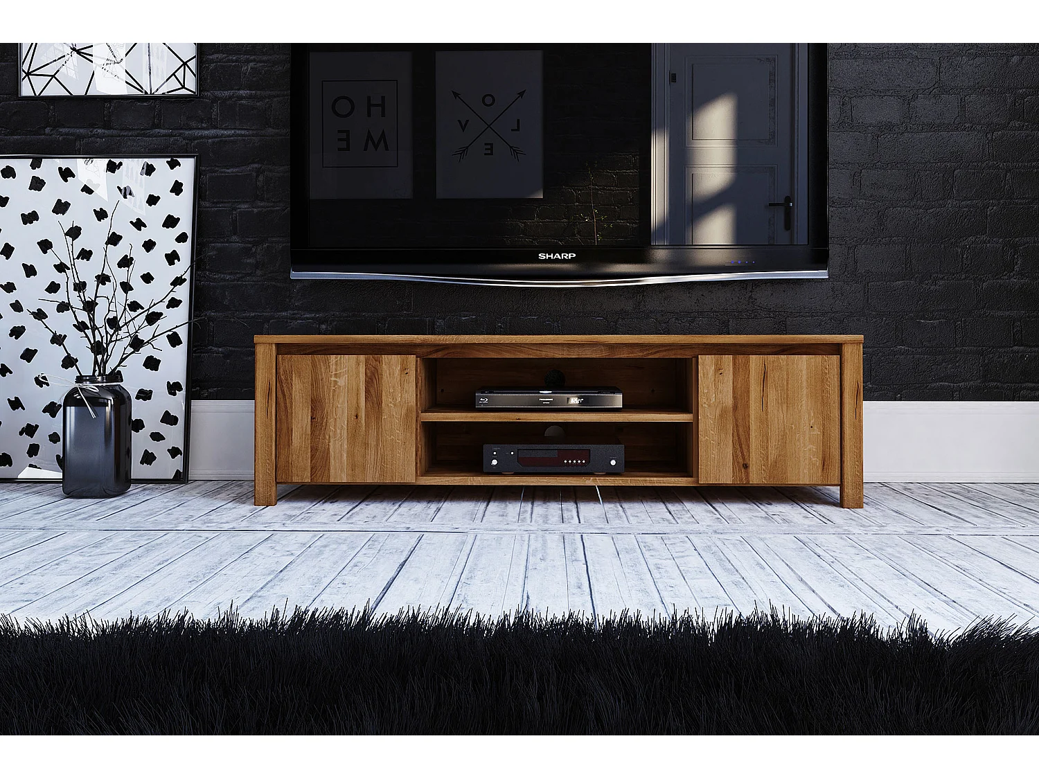 VINCI - TV-möbel aus Wildeiche, naturgeölt