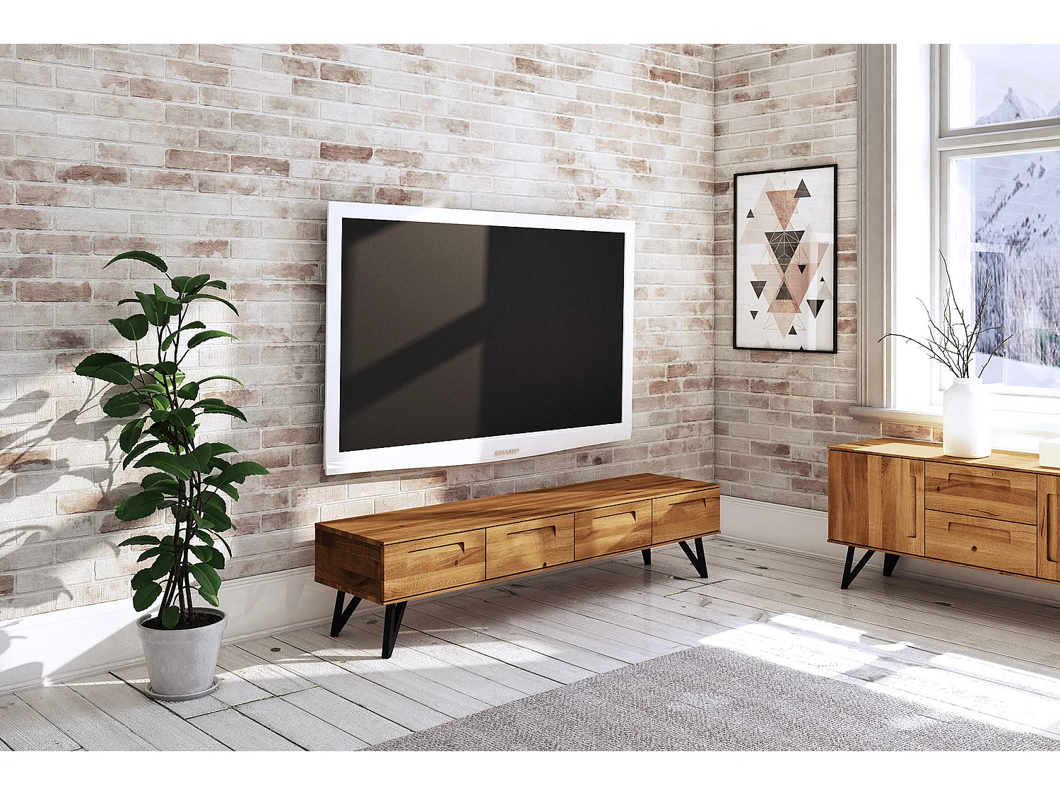 GOLO - TV-möbel aus Wildeiche, naturgeölt