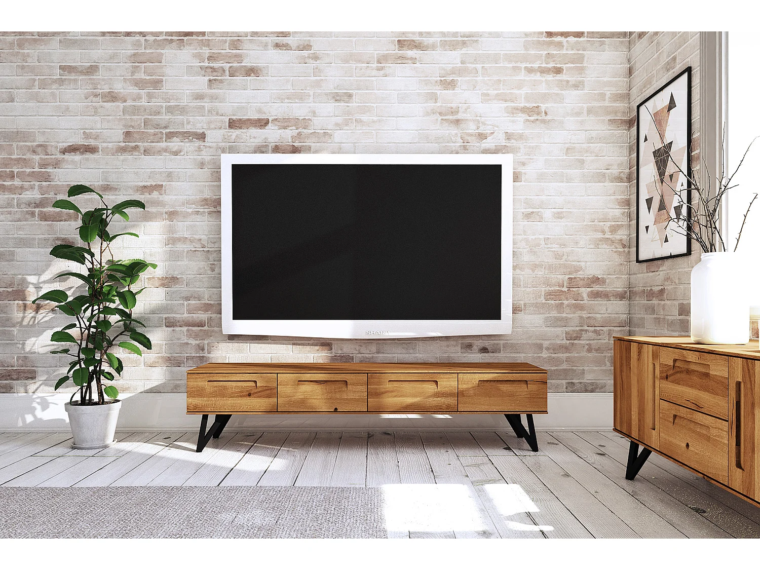 GOLO - TV-möbel aus Wildeiche, naturgeölt