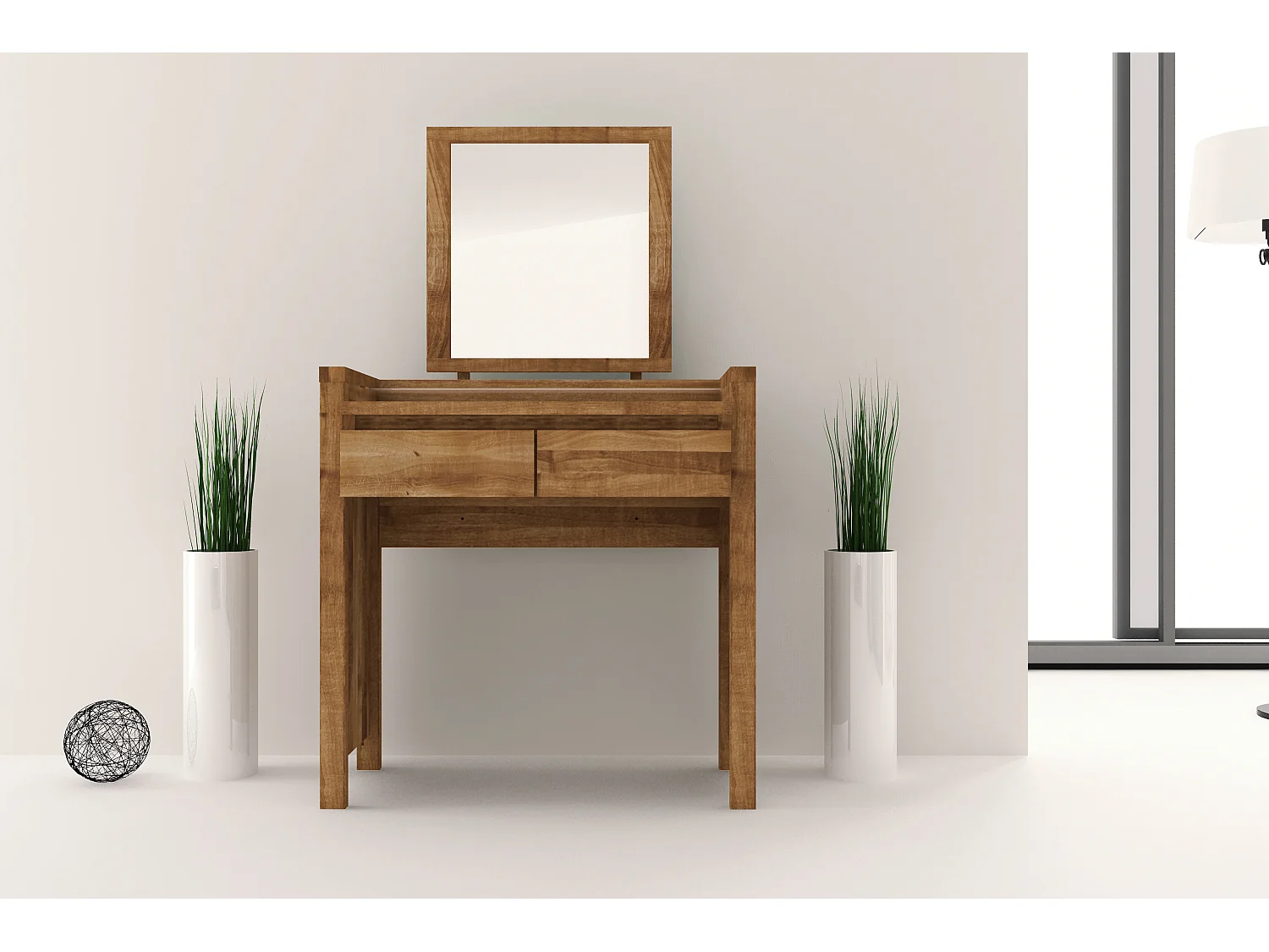 VINCI - Schminktisch aus Wildeiche, naturgeölt