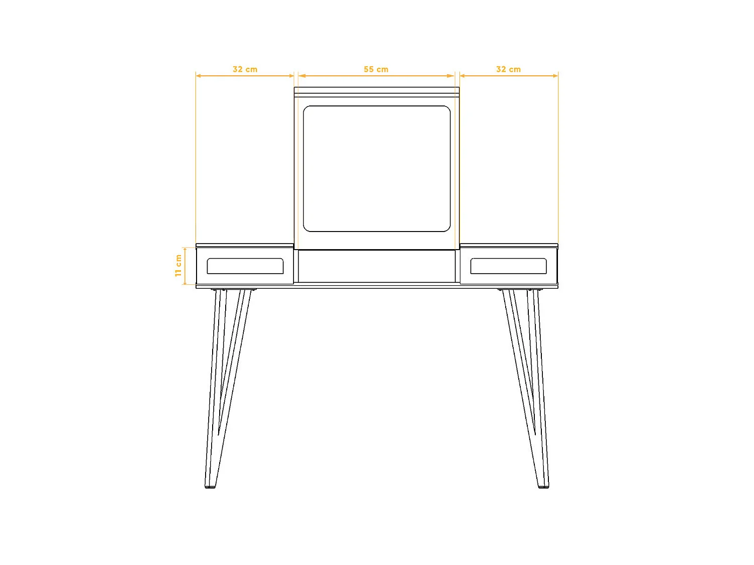 GOLO - Schminktisch aus Wildeiche, naturgeölt