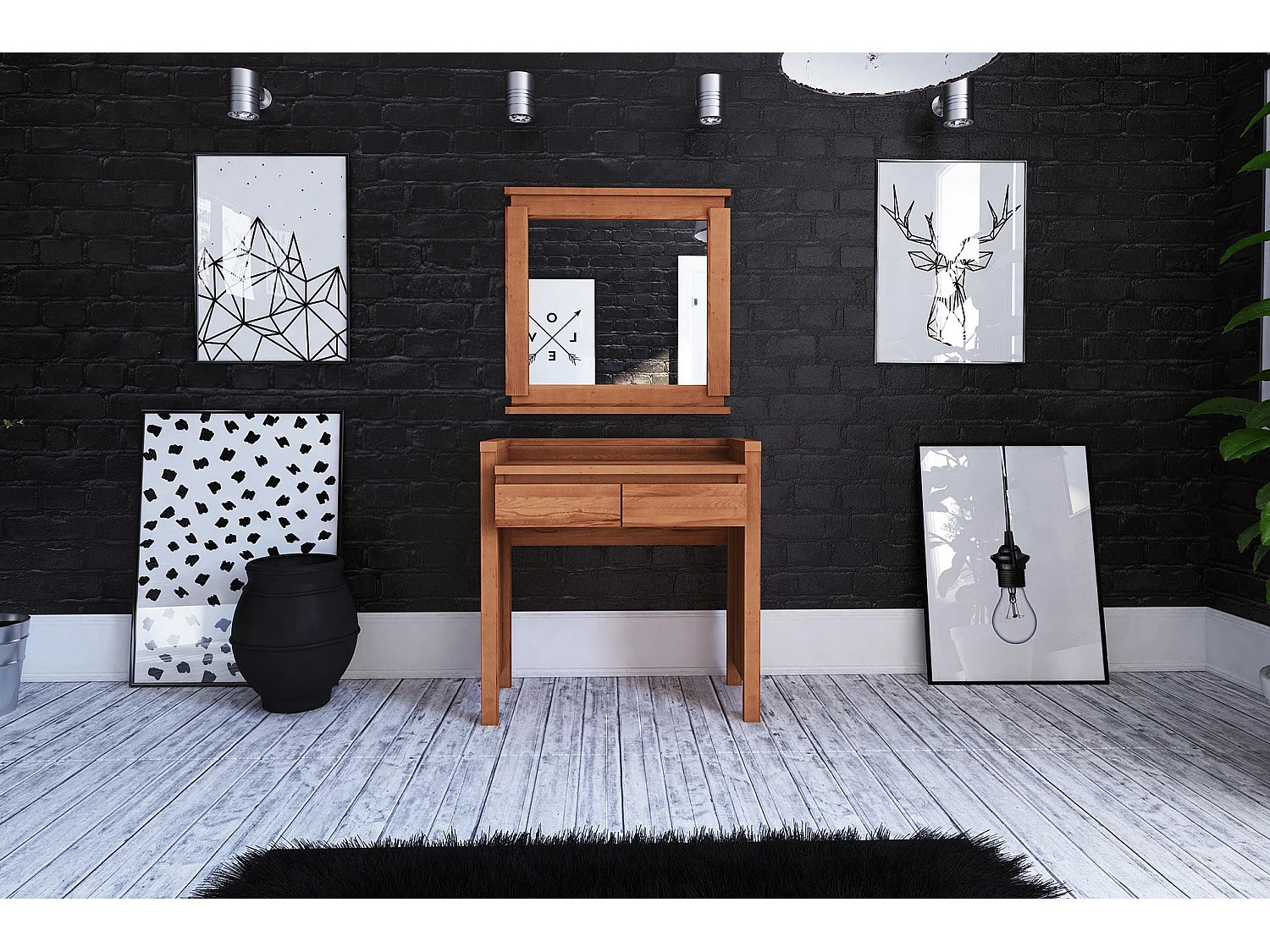 VINCI - Schminktisch aus Kernbuche, naturgeölt