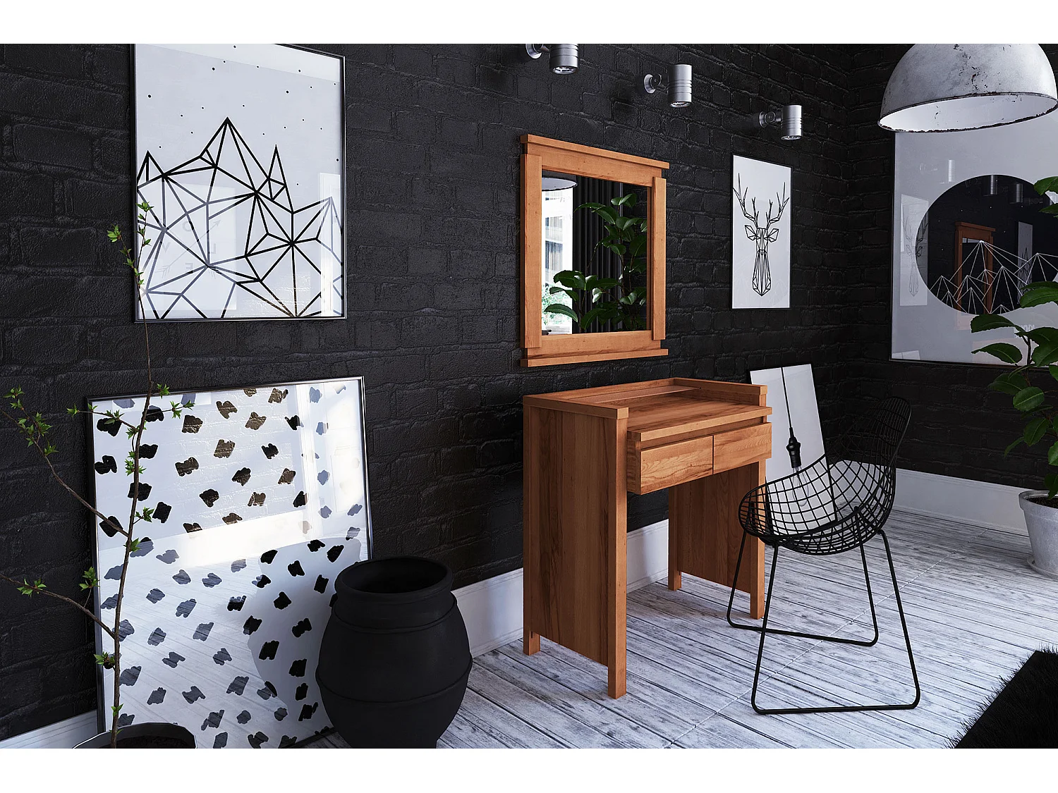 VINCI - Schminktisch aus Kernbuche, naturgeölt