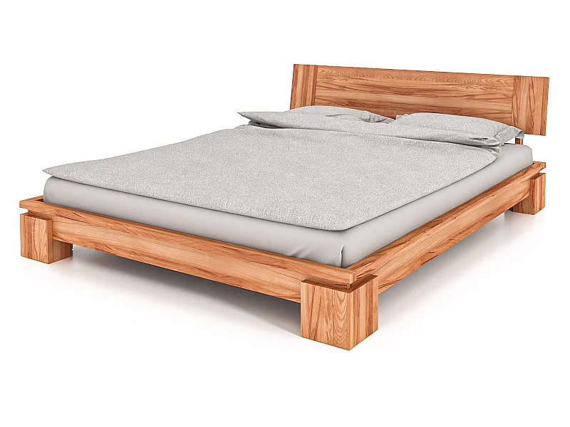 VINCI - Bettgestell mit Holzkopfteil 160 x 200 aus Kernbuche naturgeölt