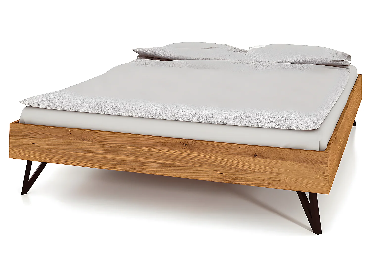 GOLO - Bettgestell 140 x 200 aus Wildeiche, naturgeölt