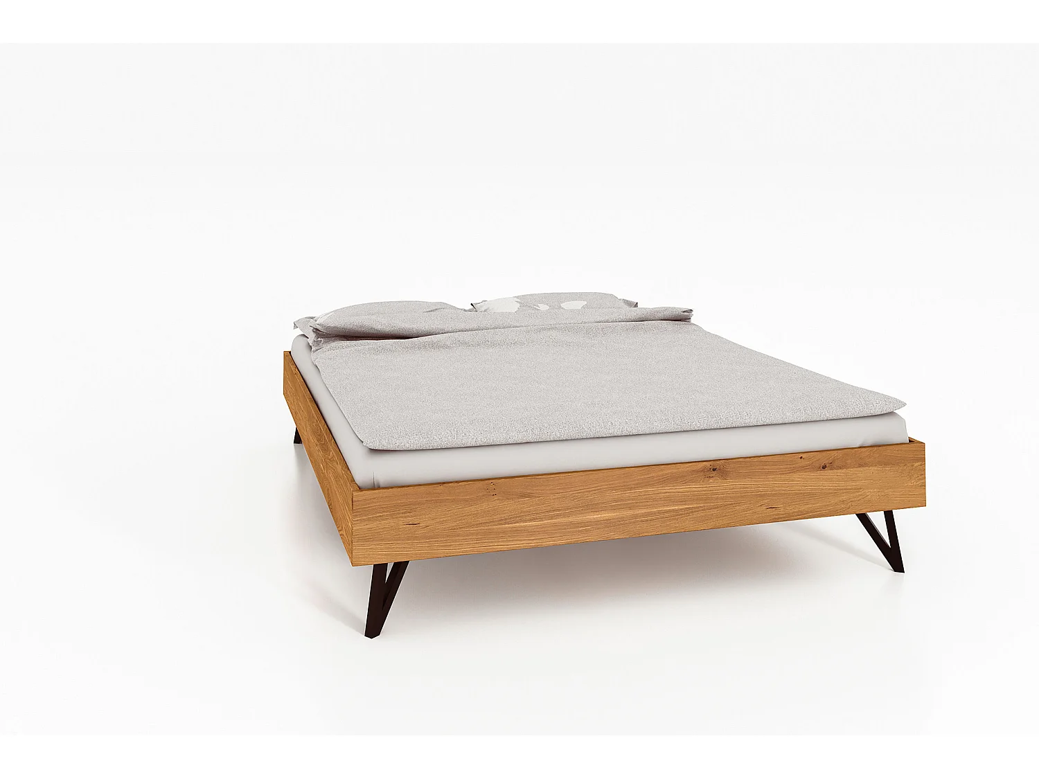 GOLO - Bettgestell 140 x 200 aus Wildeiche, naturgeölt