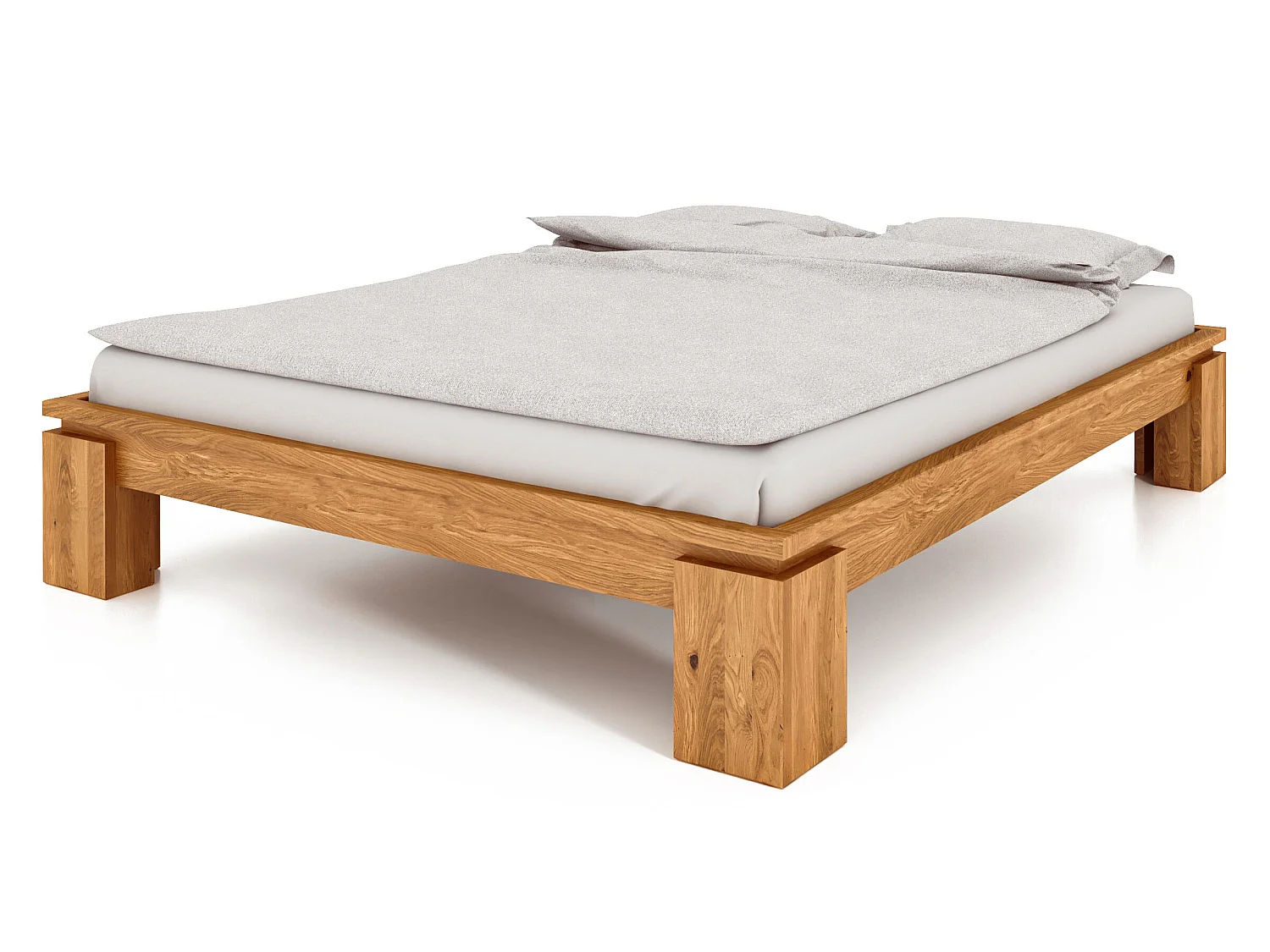 VINCI - Bettgestell ohne kopfteil 160 x 200 aus Wildeiche, naturgeölt