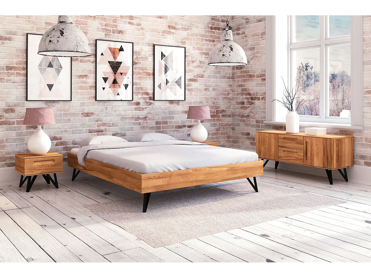 GOLO - Bettgestell 120 x 200 aus Kernbuche naturgeölt