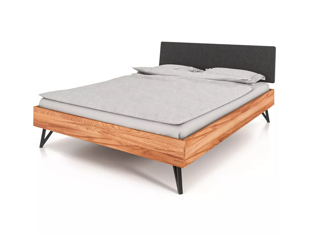 Kauf Unique GOLO - Bett mit Polsterkopfteil 140 x 200 aus Kernbuche naturgeölt