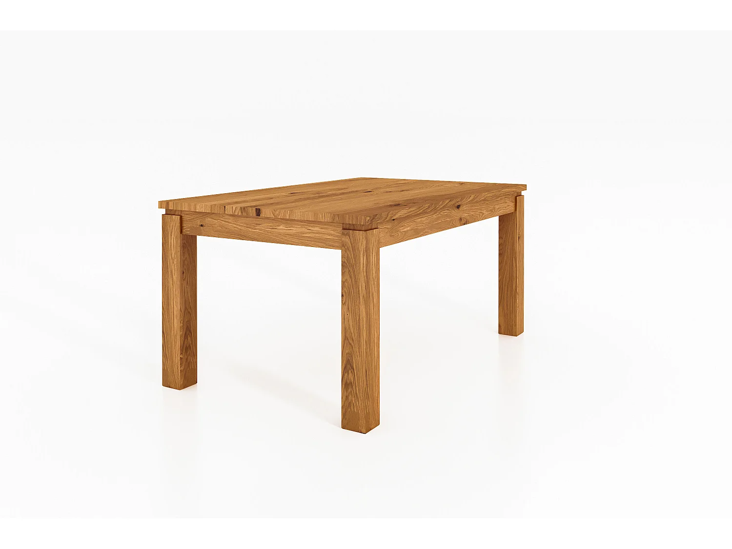 VINCI - Tisch mit Ausziehfunktion 100 x 120 aus Wildeiche, naturgeölt