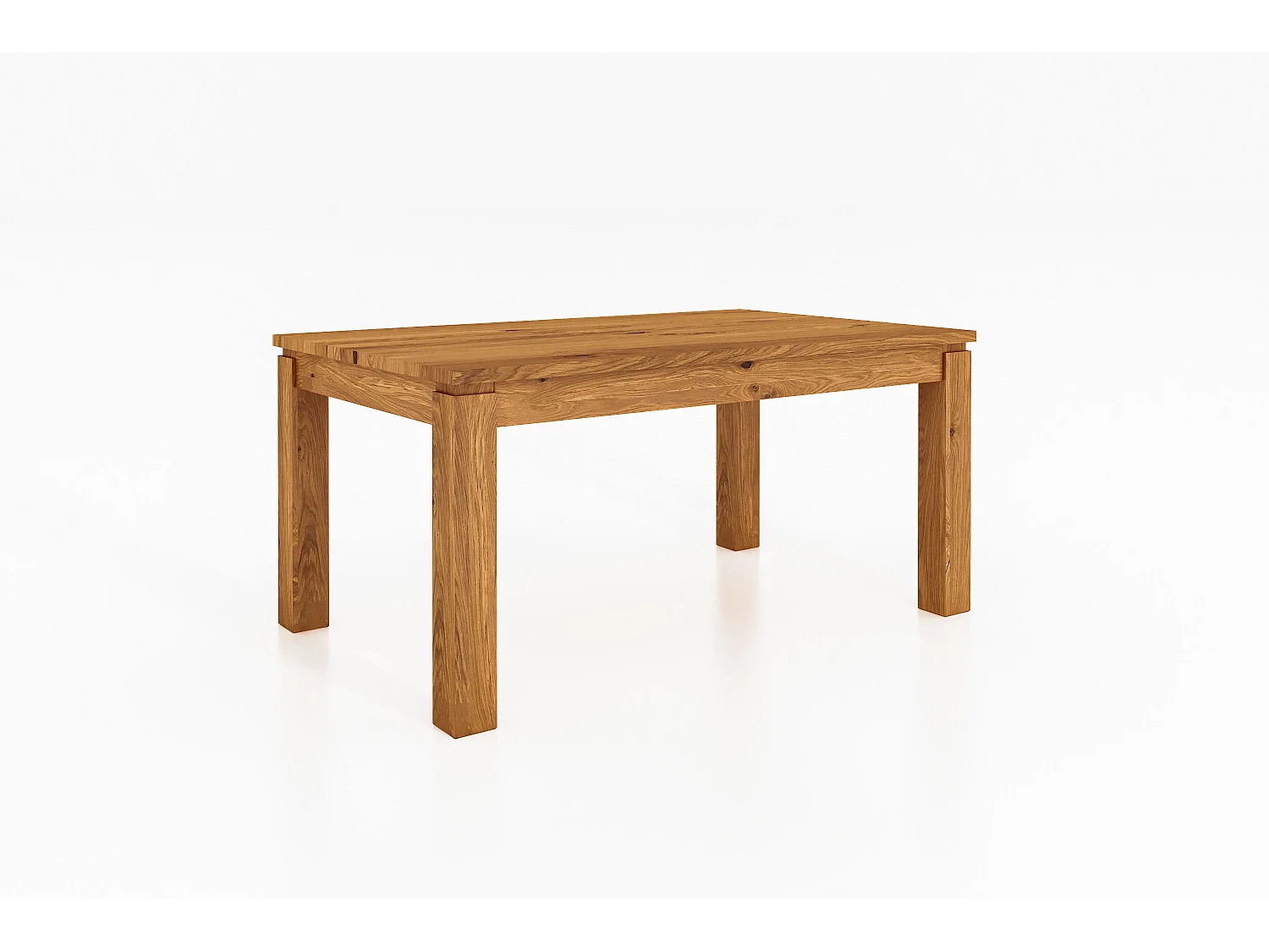 VINCI - Tisch mit Ausziehfunktion 90 x 120 aus Wildeiche, naturgeölt