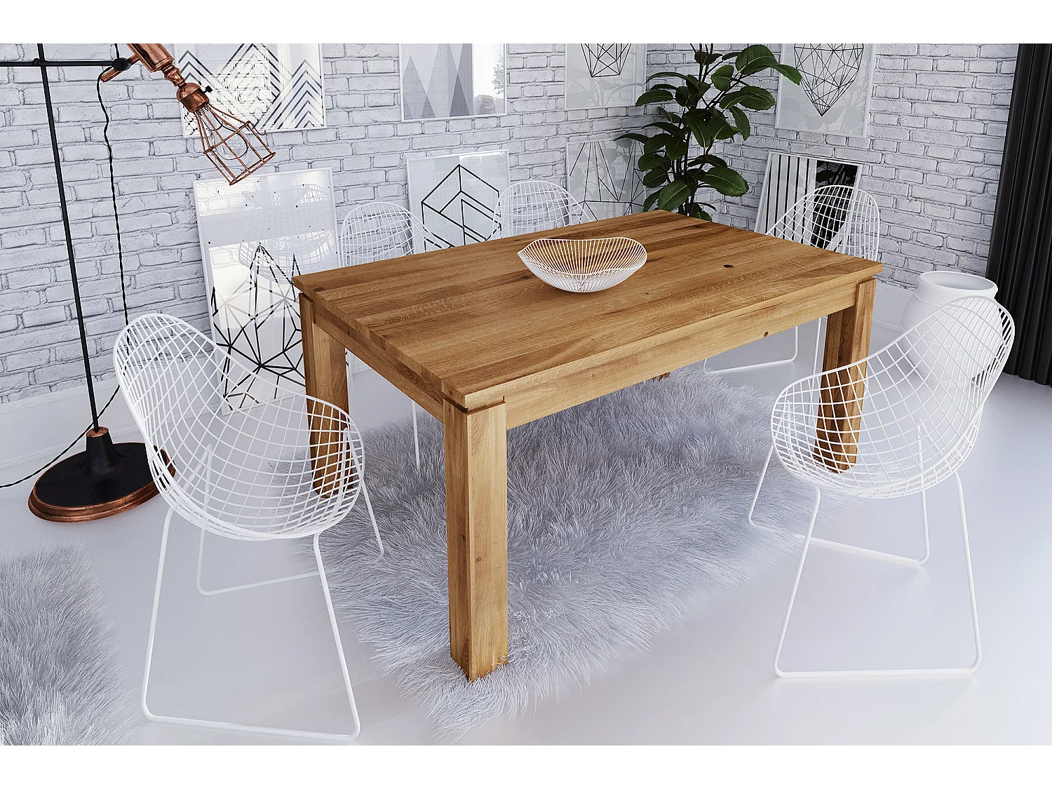 VINCI - Table de salle à manger 90 x 90 en chêne sauvage, huilé naturel