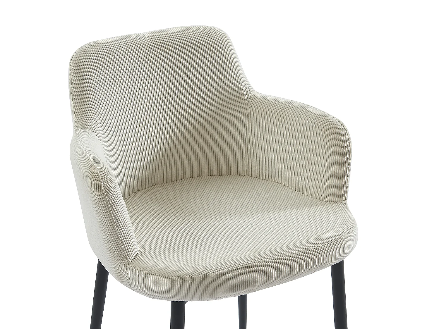 Lot de 6 chaises en velours côtelé et métal - Crème - CELOLA de Pascal MORABITO