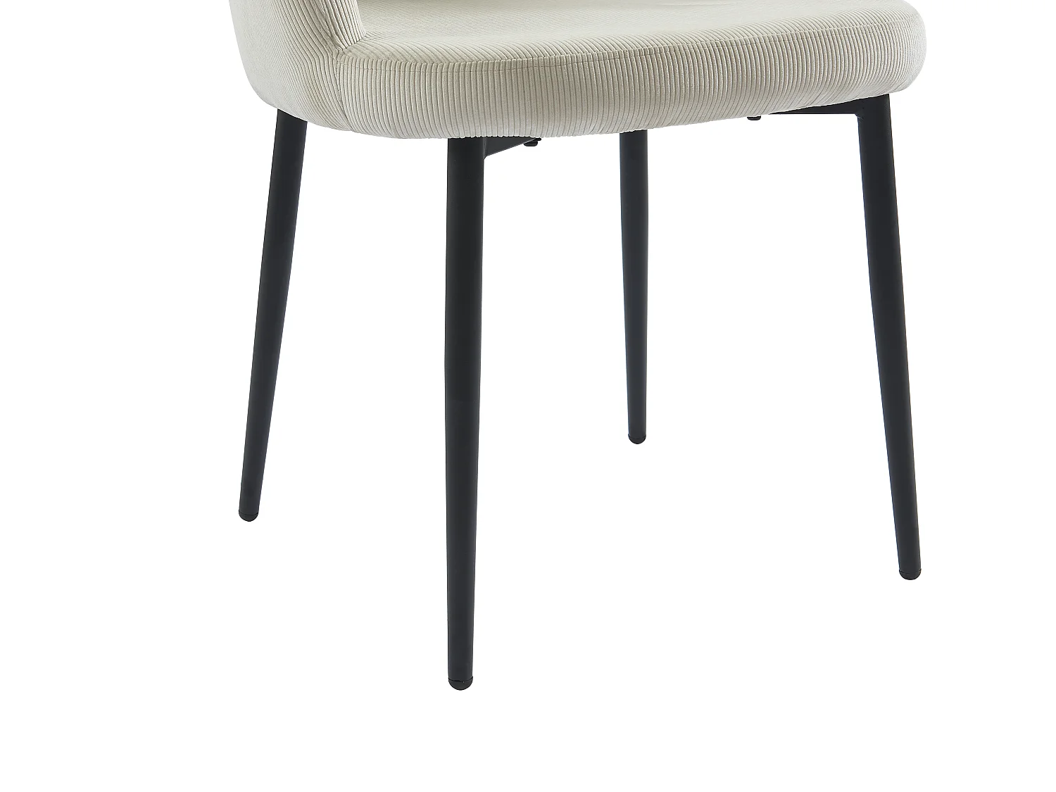 Lot de 6 chaises en velours côtelé et métal - Crème - CELOLA de Pascal MORABITO