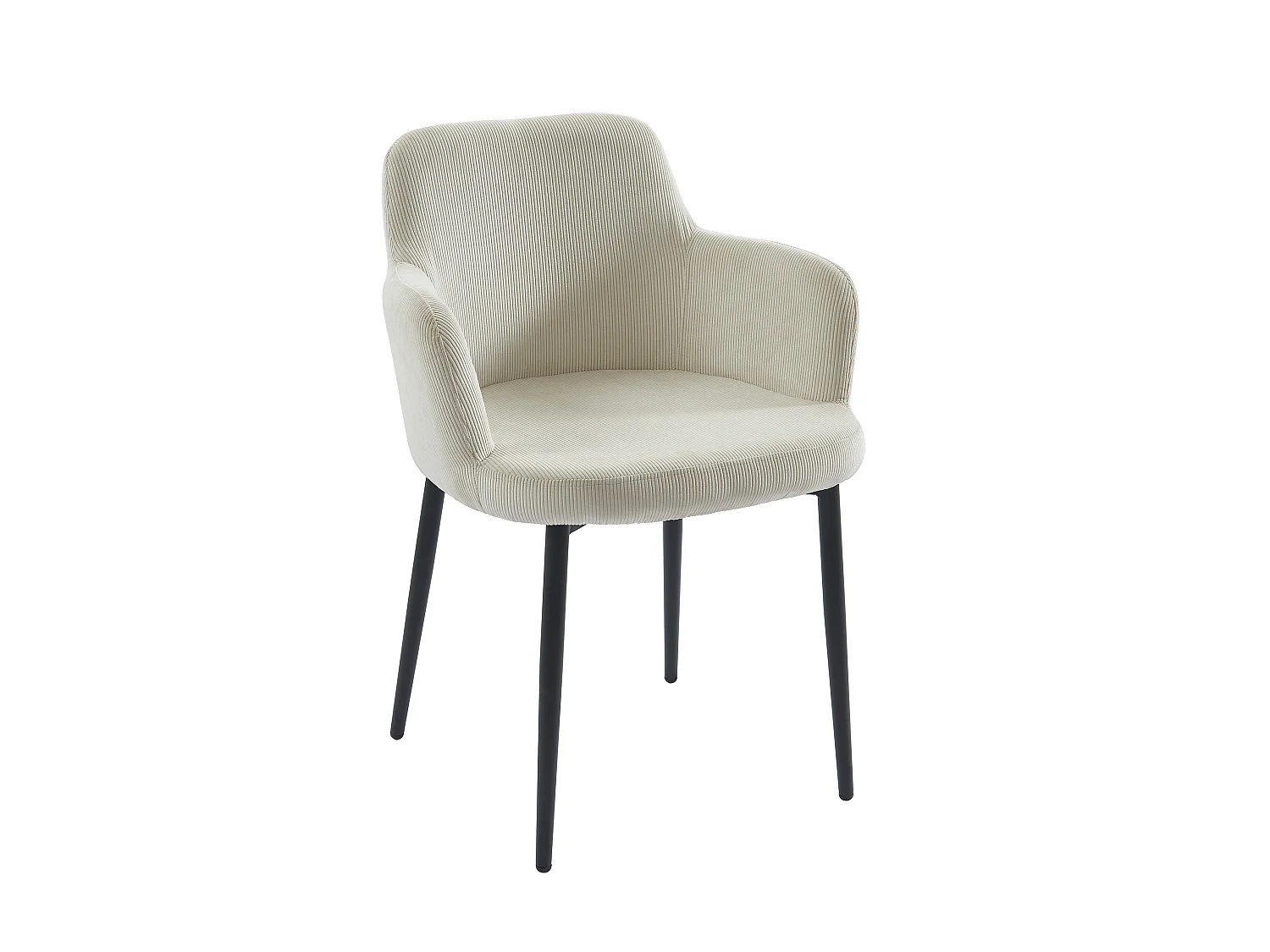 Lot de 6 chaises en velours côtelé et métal - Crème - CELOLA de Pascal MORABITO