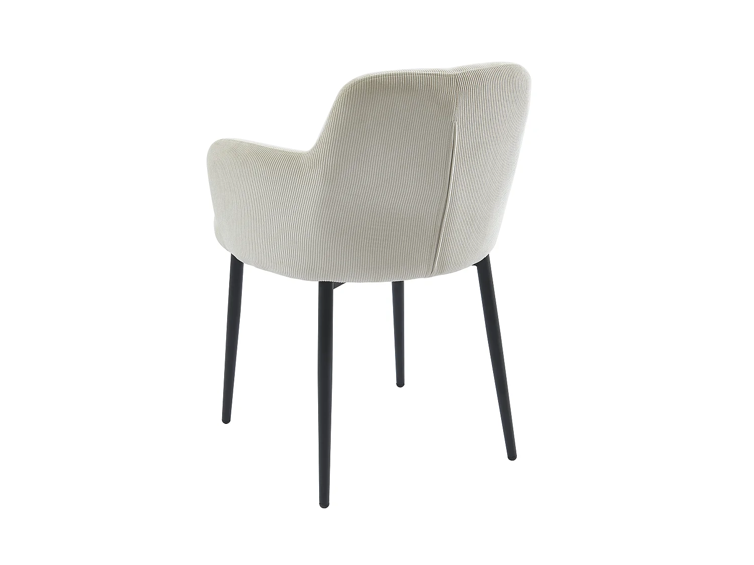 Lot de 6 chaises en velours côtelé et métal - Crème - CELOLA de Pascal MORABITO