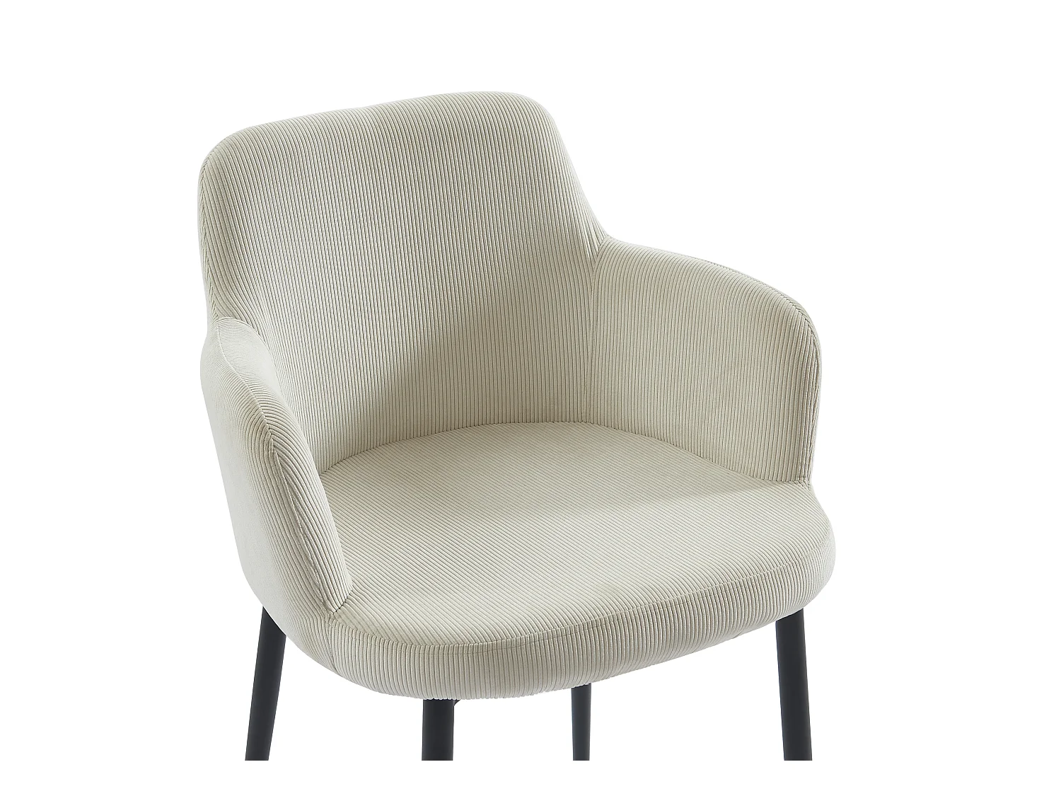 Lot de 6 chaises en velours côtelé et métal - Crème - CELOLA de Pascal MORABITO