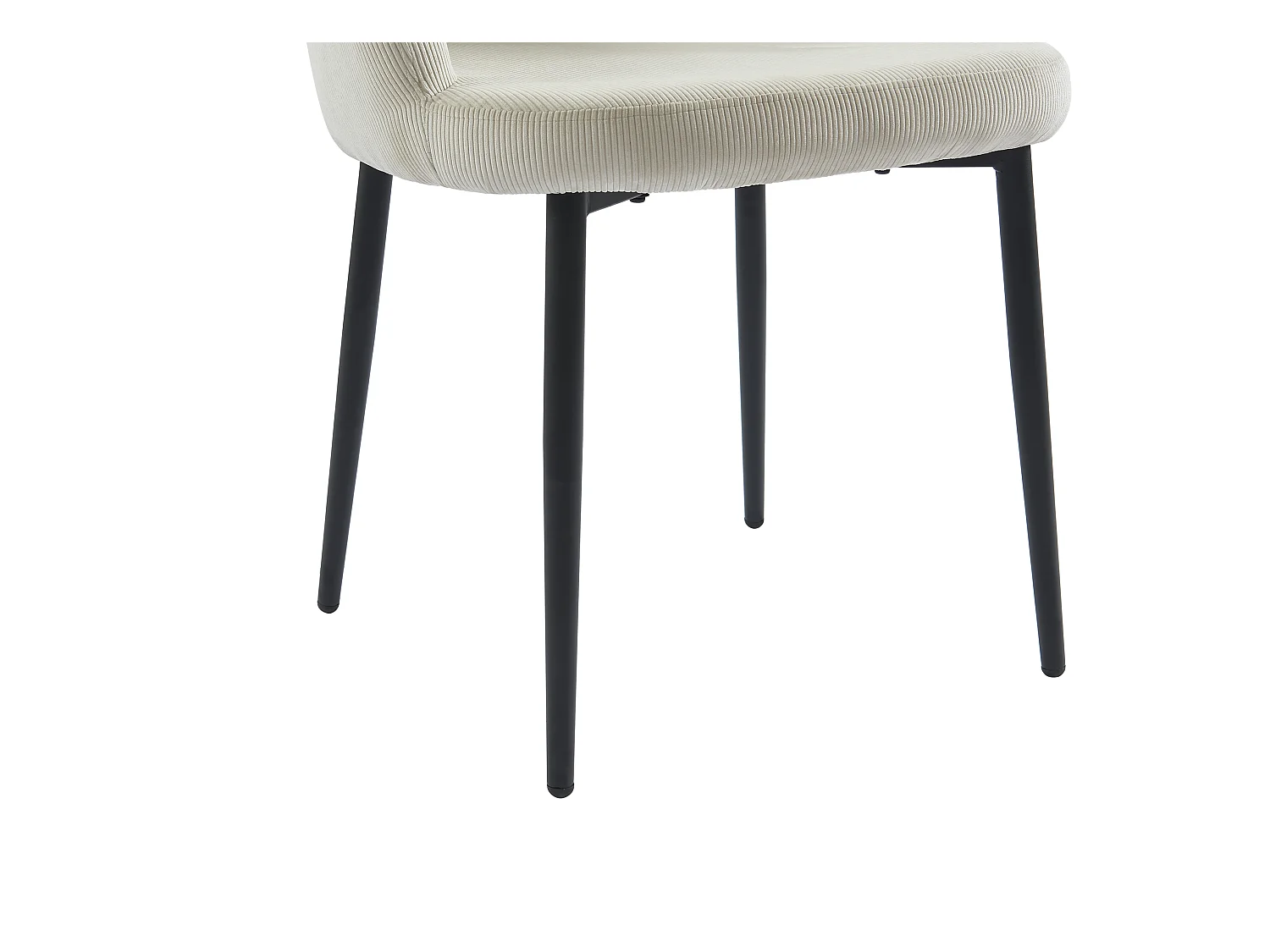 Lot de 6 chaises en velours côtelé et métal - Crème - CELOLA de Pascal MORABITO