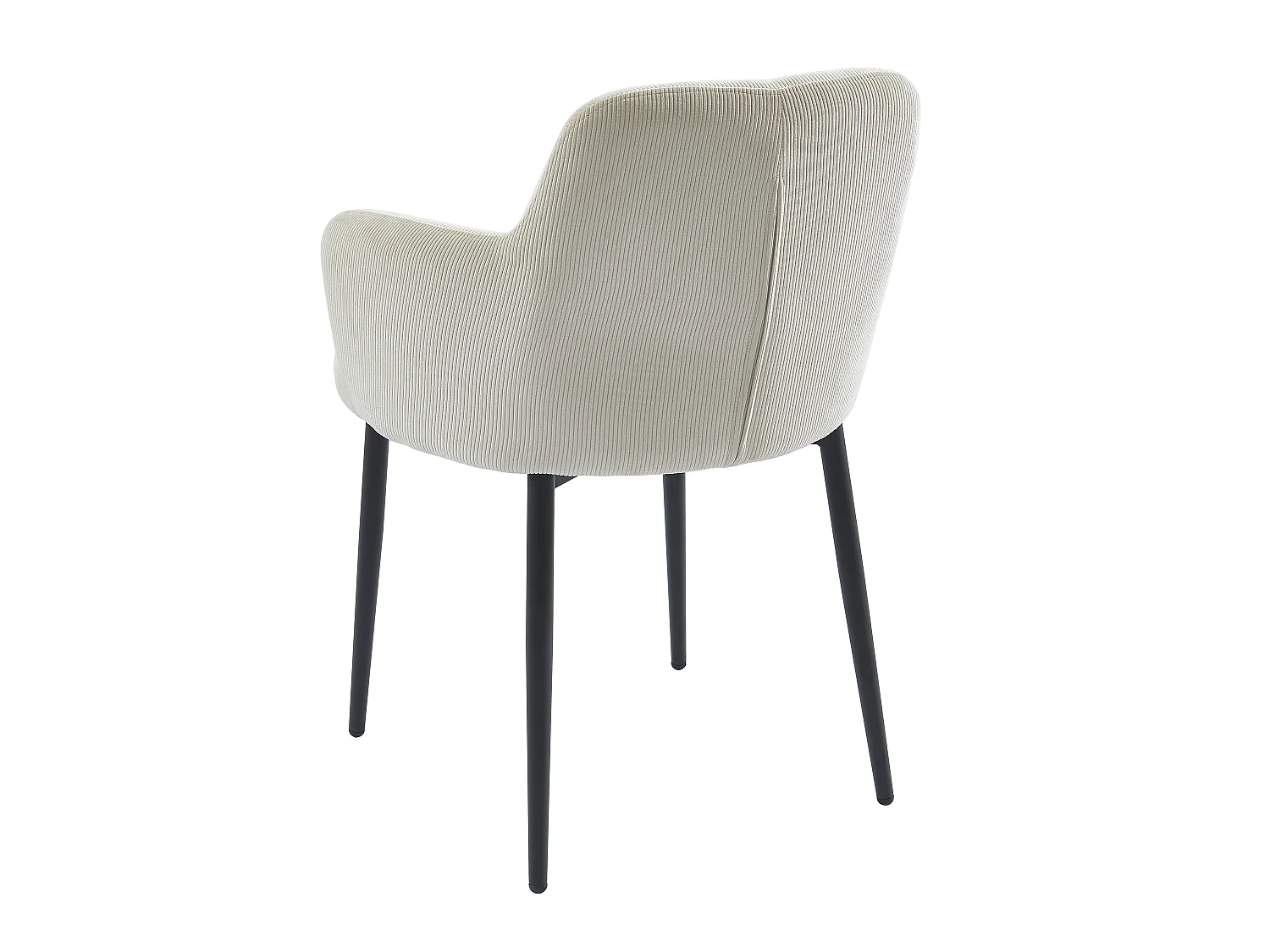 Lot de 6 chaises en velours côtelé et métal - Crème - CELOLA de Pascal MORABITO