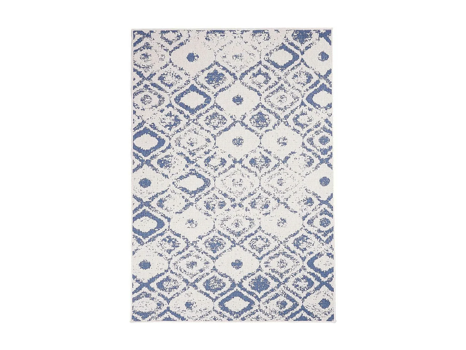 Tapis extérieur, kilim reversible 160x230 LYN2 BD REVERSIBLE bleu et crème