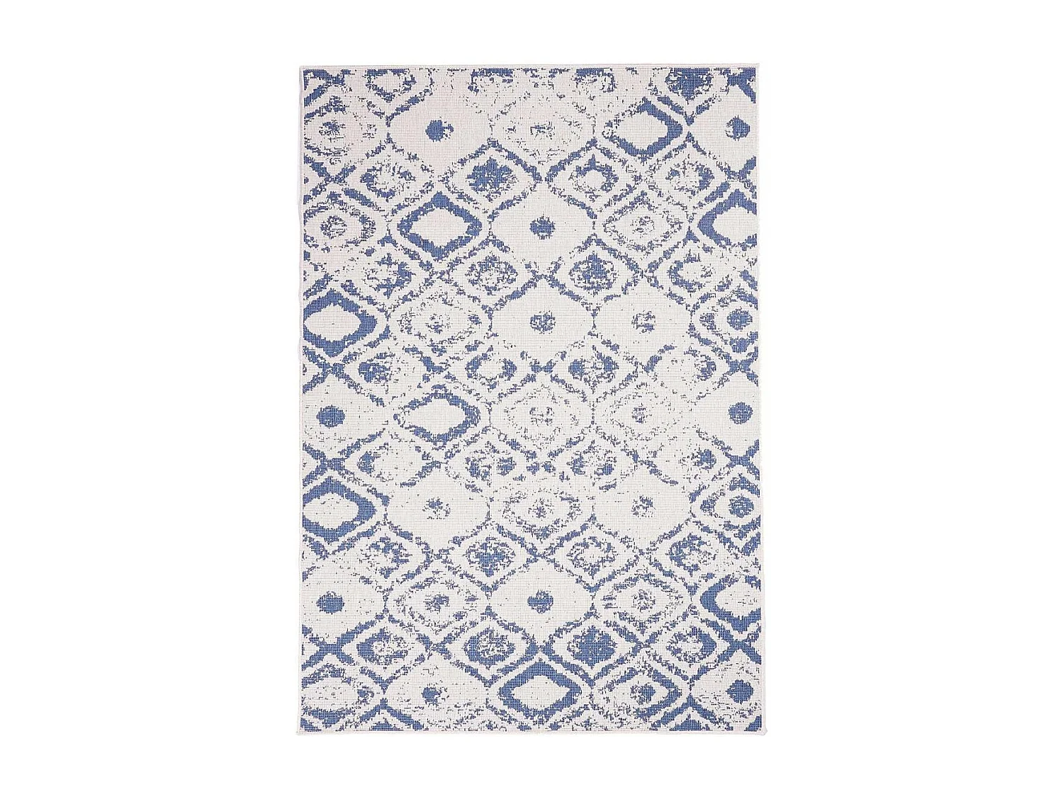 Tapis extérieur, kilim reversible 160x230 LYN2 BD REVERSIBLE bleu et crème