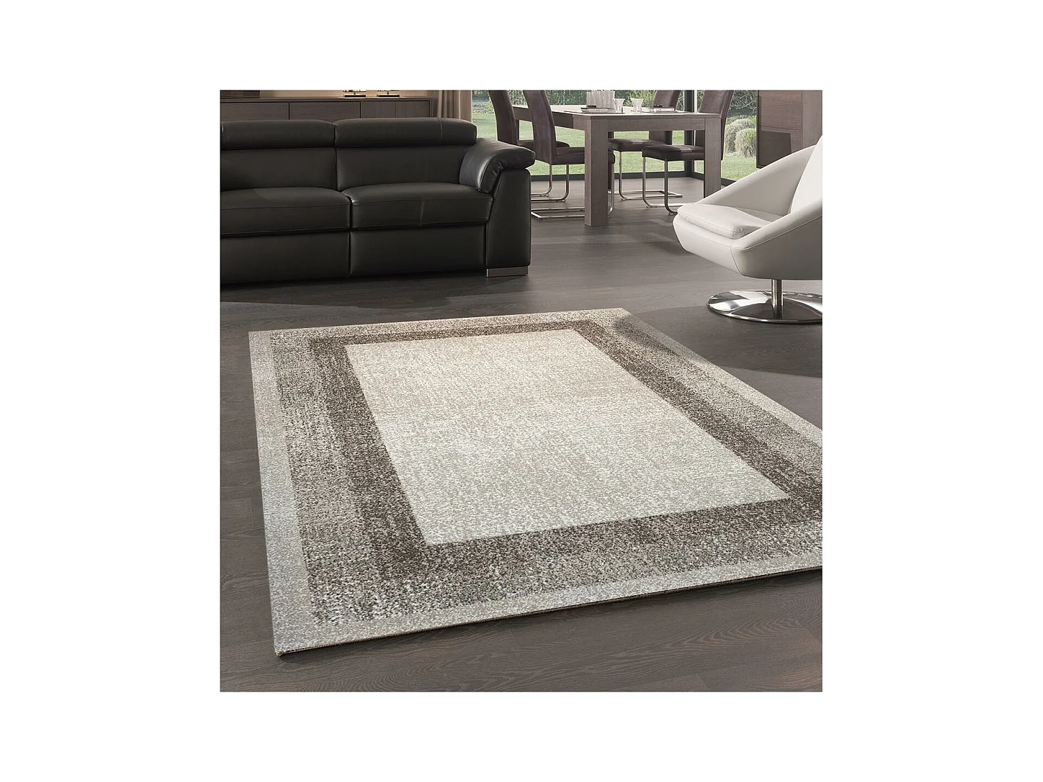tapis chambre 80x150 tissé crème rectangle motif simple CHESTER