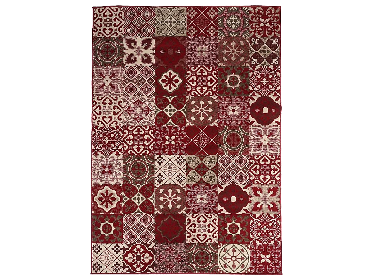 tapis chambre 80x150 tissé rouge rectangle AF2 FAIAN