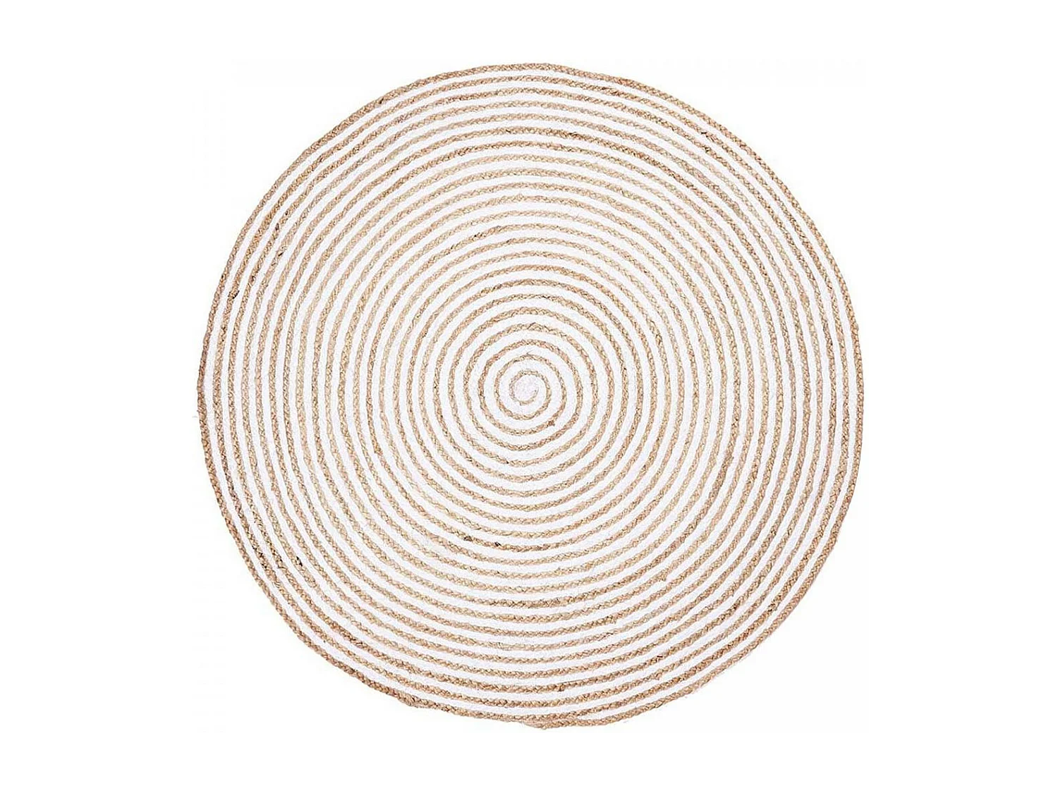 Tapis rond Ø60cm fait à la main en jute motif simple pour entrée SPIRALTRY