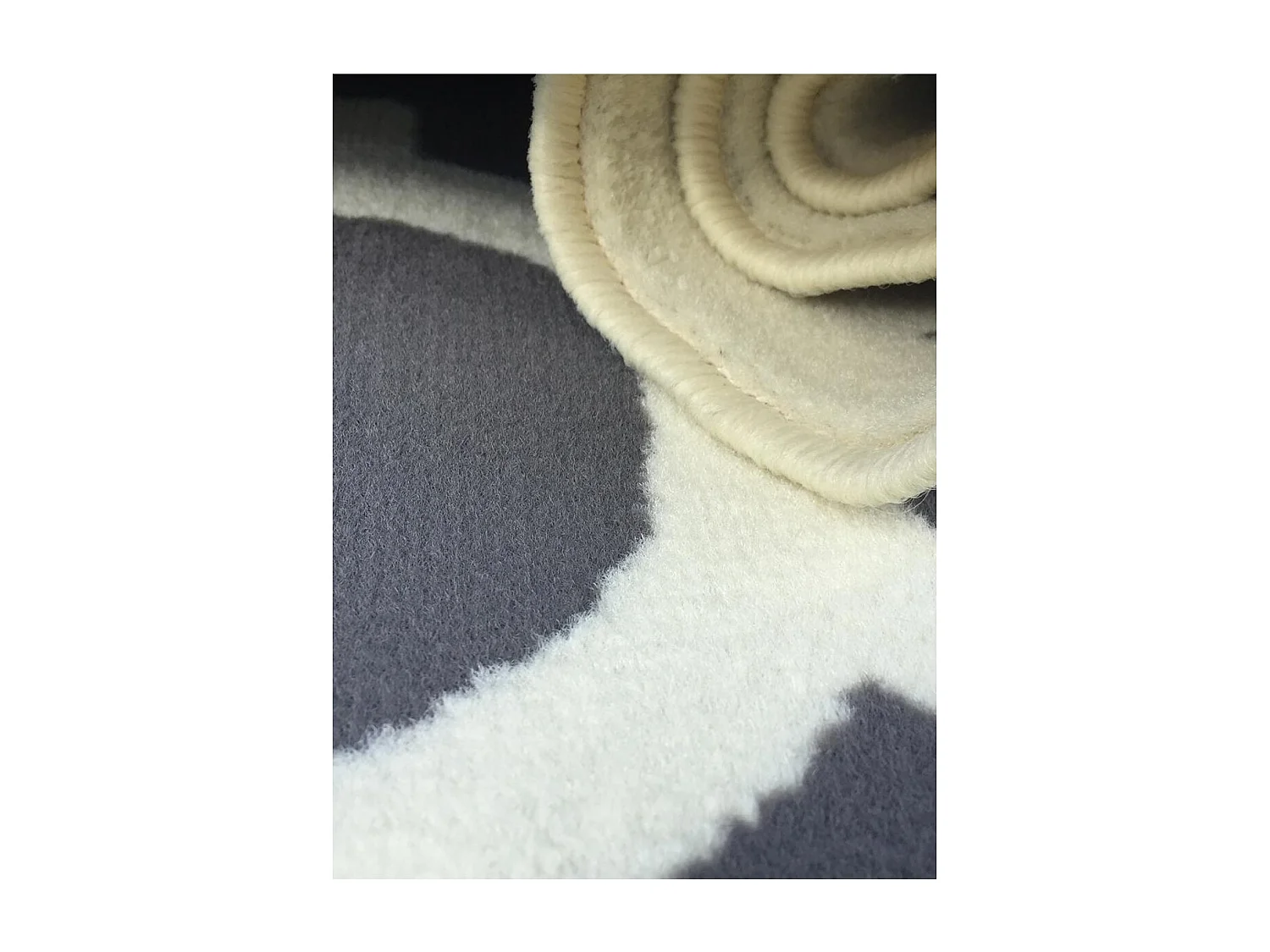 tapis chambre 60x110 tissé gris rectangle motif géométrique LYN1 STYLE