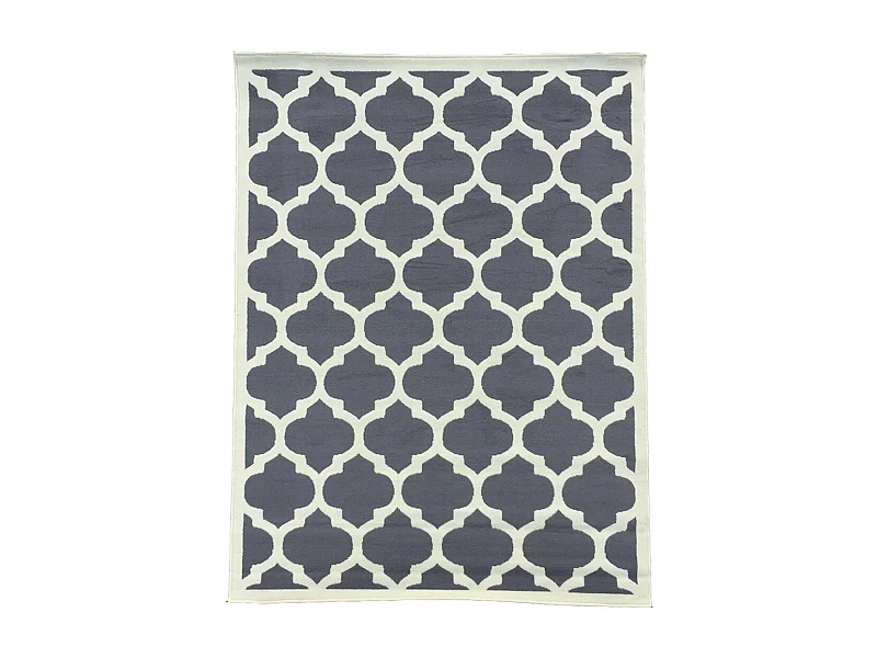 tapis chambre 60x110 tissé gris rectangle motif géométrique LYN1 STYLE