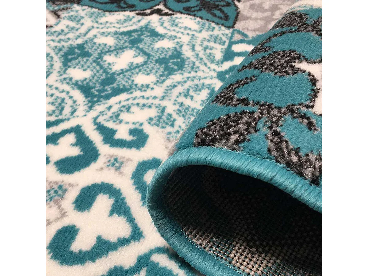 tapis chambre 60x110 tissé vert d'eau rectangle LYN1 FAIAN