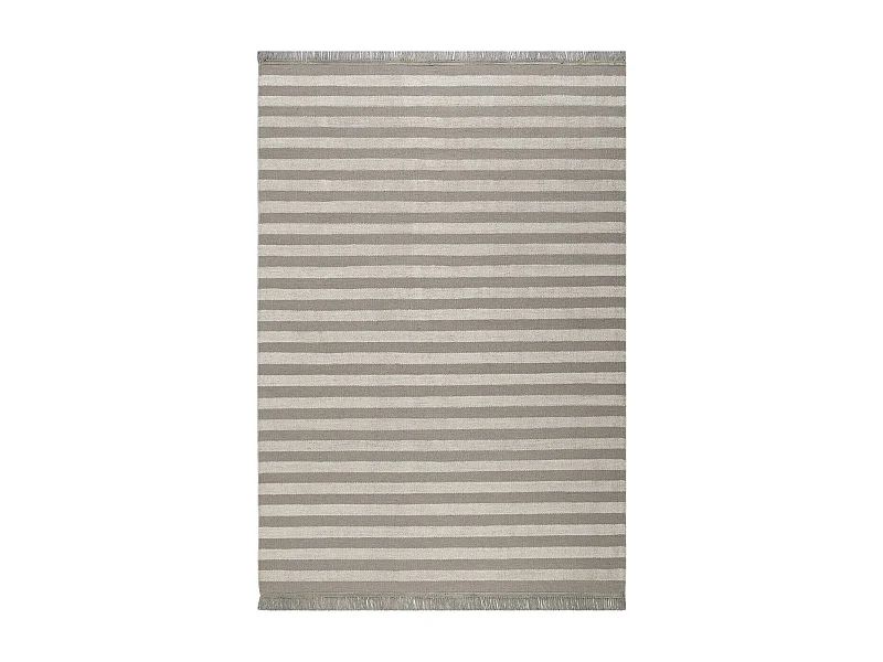 tapis salon 160x230 fait main en chanvre taupe rectangle motif géométrique NOBI