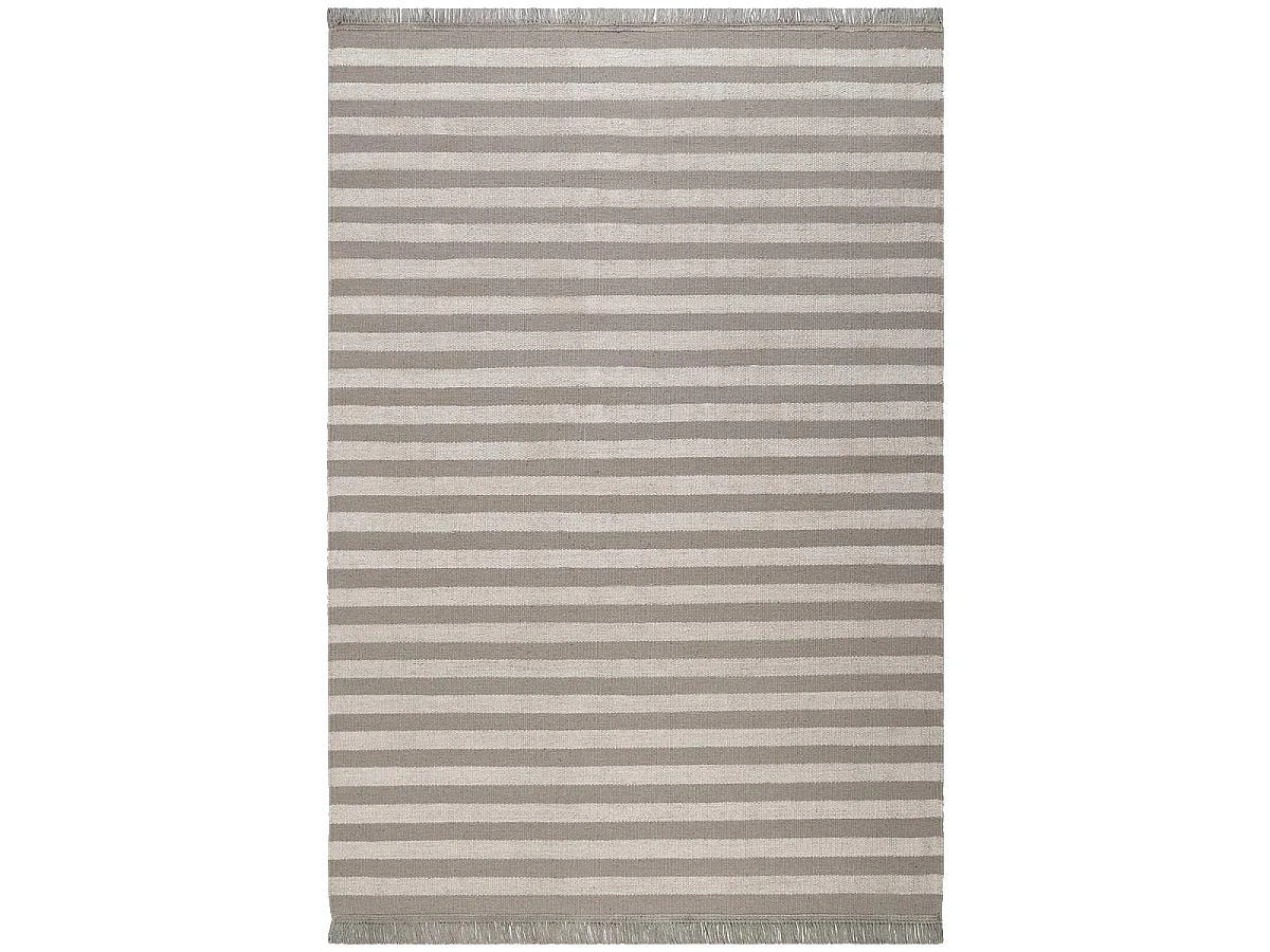tapis salon 160x230 fait main en chanvre taupe rectangle motif géométrique NOBI