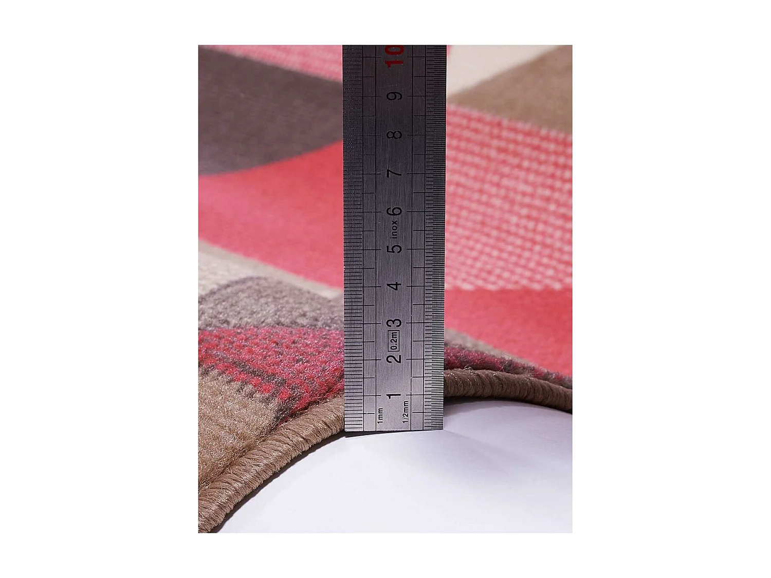 tapis chambre 60x110 tissé corail rectangle motif géométrique LYN1 TRIANGLE