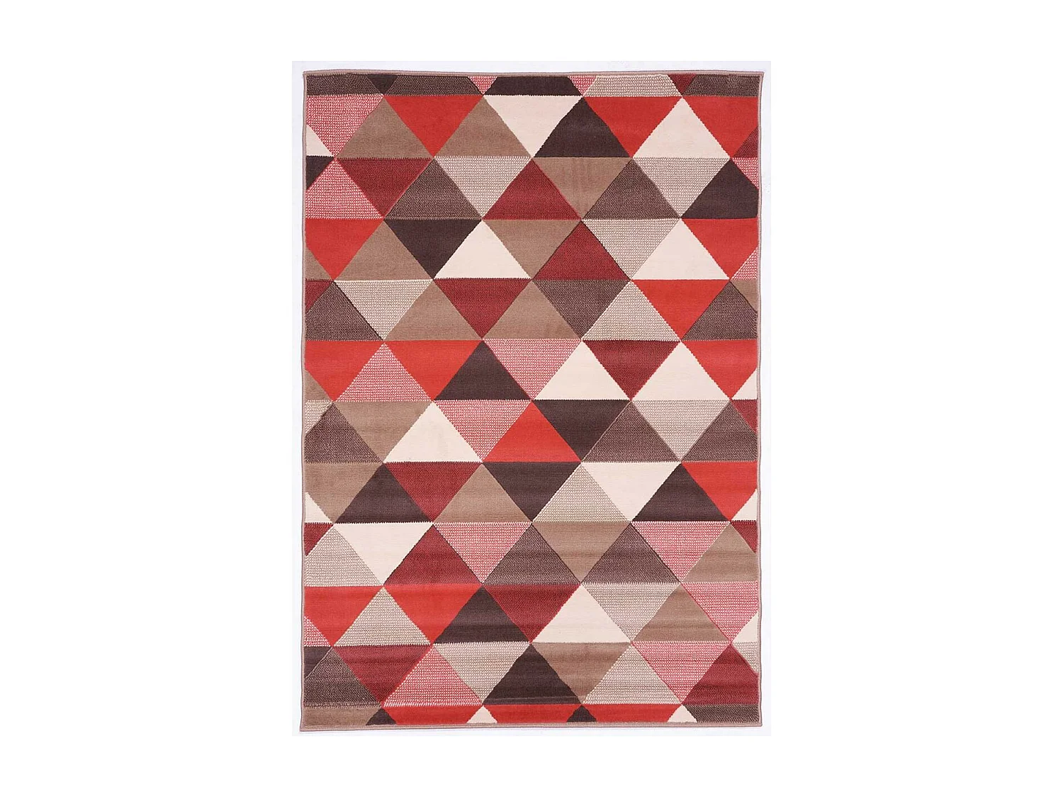 tapis chambre 60x110 tissé corail rectangle motif géométrique LYN1 TRIANGLE