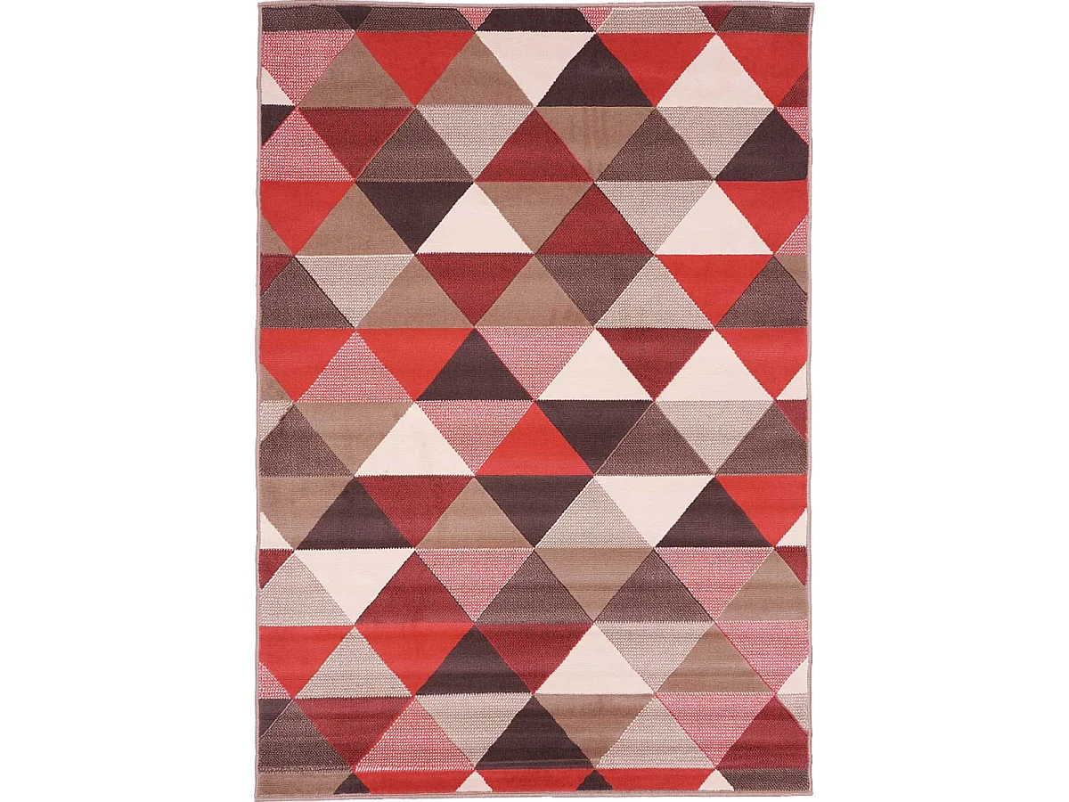 tapis chambre 60x110 tissé corail rectangle motif géométrique LYN1 TRIANGLE