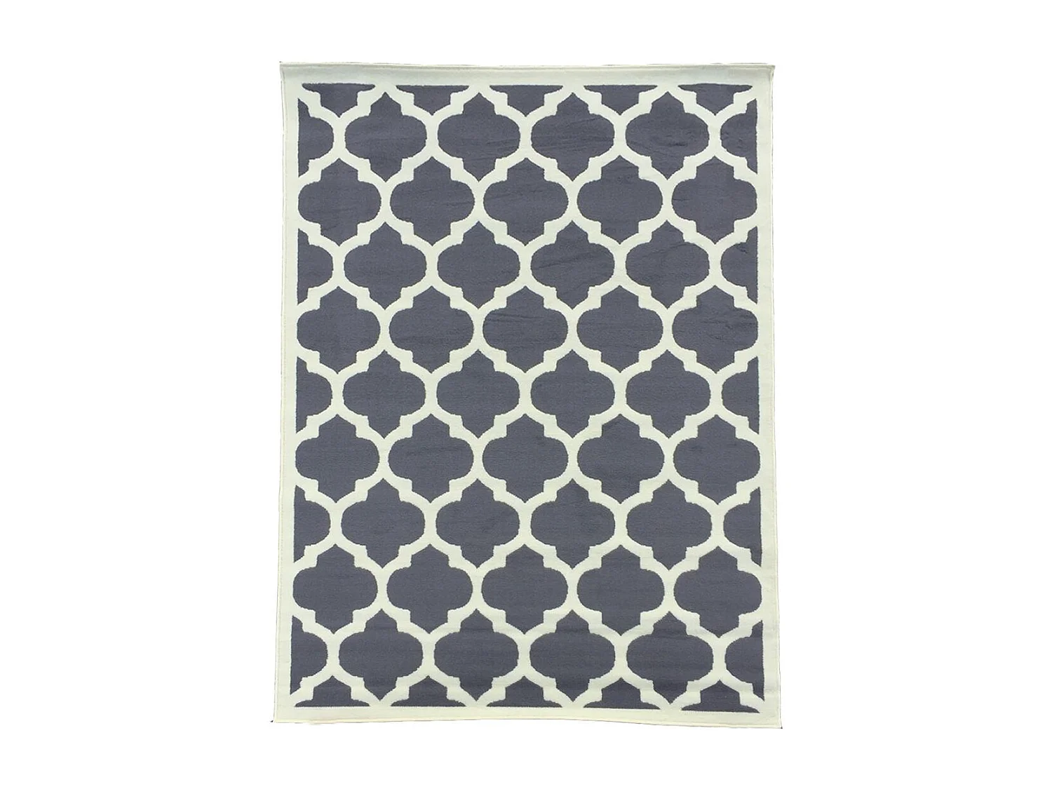 tapis salon 140x200 tissé gris rectangle motif géométrique LYN1 STYLE