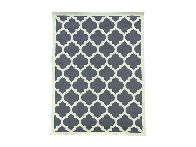 tapis chambre 80x150 tissé gris rectangle motif géométrique LYN1 STYLE