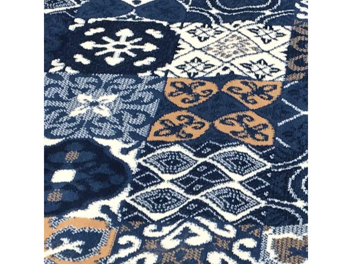 tapis chambre 60x110 tissé bleu foncé rectangle LYN1 FAIAN