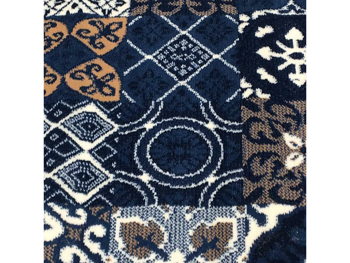 tapis chambre 60x110 tissé bleu foncé rectangle LYN1 FAIAN